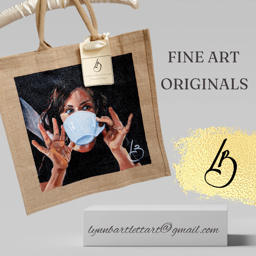 'Look coffee' painting, fine art jute bag #0017998