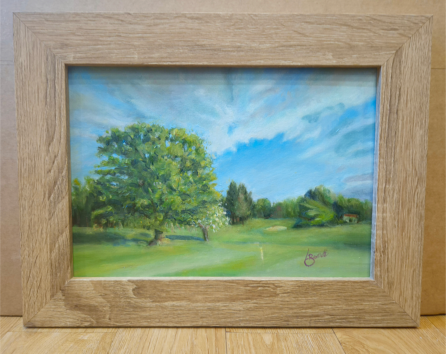 Milnathort Golf course 1st, au plein air oil painting