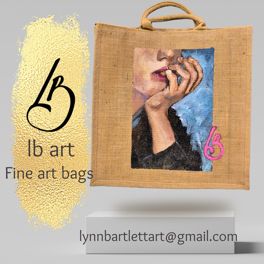 'Chin resting on hand ' Fine art Jute bag #0017993