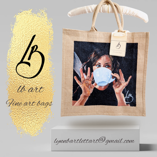 'Look coffee' painting, fine art jute bag #0017998