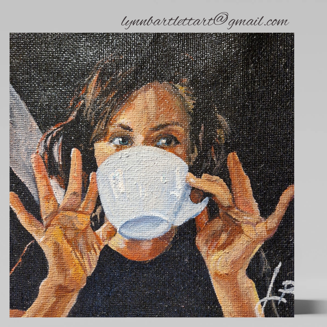 'Look coffee' painting, fine art jute bag #0017998
